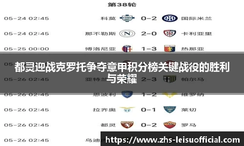 都灵迎战克罗托争夺意甲积分榜关键战役的胜利与荣耀